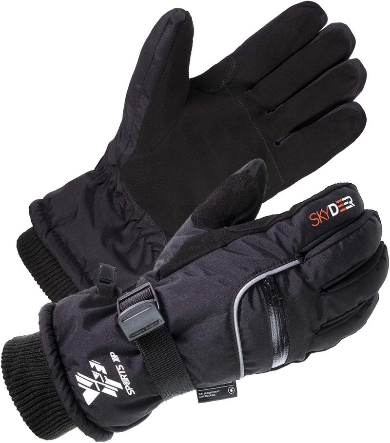 SKYDEER 100% Waterproof and Premium Deerskin Suede Leather Ski Gloves with 150G 3M Thinsulate Lining, Ultra Soft & Durable & Warm Cold Weather Gloves for Extreme Cold Condition (SD8650T) - Image 1